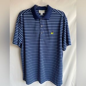 Master performance polo Men’s Size L Blue with white stripes